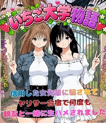 にじのすな|いちご大学物語〜信用した女先輩に騙されて親友と一緒にヤリサー合宿で何度も生ハメされました〜❤処女 評価レベル5.00